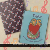 Heart the Beat Doodles for Music Lovers Teal Planner