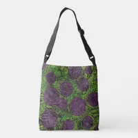 Green and Purple Abstract Art Crossbody Bag