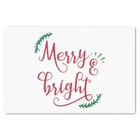 merry and bright Christmas Holiday Tissue Paper