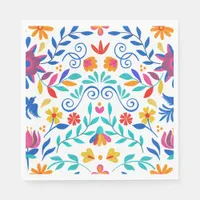 Vibrant Mexican Floral Fiesta Wedding Napkins