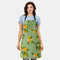 Vintage Orange Branches Fruit Patterned Apron