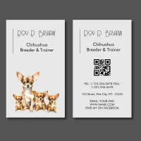 Dog Breeder Trainer Chihuahua Animals QR Code  Business Card