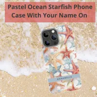 Watercolor Ocean Starfish Name On Summer Vibes iPhone 15 Case