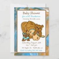 Cowboy Teddy Bear Boy’s Baby Shower Invitation