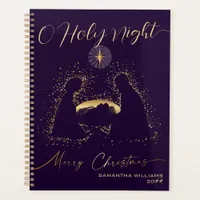 2025 Calendar Nativity Manger O Holy Night Script Planner