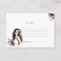 Bride Bachelorette Wedding Advice Enclosure Card