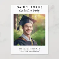 Minimalist Black & White Photo Graduation Invite