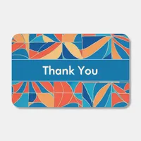 Retro Abstract Art Orange Blue Pattern Thank You Matchboxes