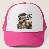 what's up brother Squirrel Smoking Cigar Trucker Hat