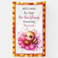 Honey bee themed Girl's Baby Shower Welcome Banner