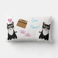 Sassy Sourpuss Power Cat Cartoon Fun Art Lumbar Pillow