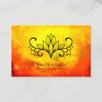 *~* Lotus Gold Nebula Universe Orange Galaxy Business Card