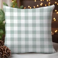 Farmhouse Green Buffalo Check Plaid Throw Pillow