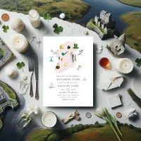 Watercolor Dublin Ireland Destination Wedding Invitation