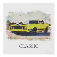 *~* Classic Yellow Muscle Car Vintage Retro Faux Canvas Print