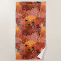 Trendy Chic Terracotta Rust Orange Brown Beach Towel