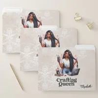 Empowering Black Woman Crafting Queen Design File Folder