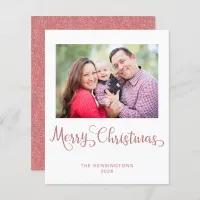 Budget Christmas Rose Gold Pink Glitter Photo