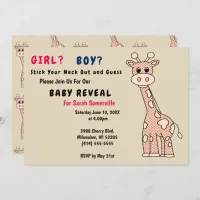 Girl or Boy Giraffe Baby Reveal Party Invitation