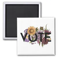 Vintage sunflower Floral Elegant Feminine Go Vote Magnet