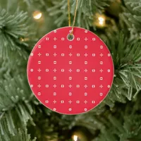 Christmas Holiday Charm Pattern 09 - Personalized Ceramic Ornament