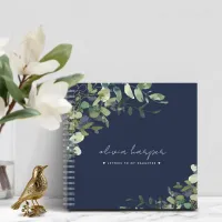 Navy Blue Greenery Letters to Daughter Keepsake Notebook