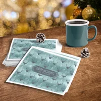 Deer Antlers Arrows Christmas Pattern Teal ID861  Napkins