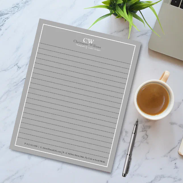 Professional Grey Minimalist Notepad