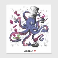 Funny Octopus Chef Sticker