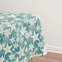 Stylized Starfish & Sand Dollars Pattern#25 ID1009 Tablecloth