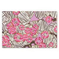 Pink White Brown Doughnuts Pattern Tissue Paper