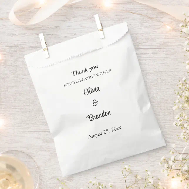 Simple Minimalist Wedding Thank You Favor Bags