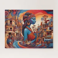 Afrofuturism :Vibrant African Beauty & Heritage Jigsaw Puzzle