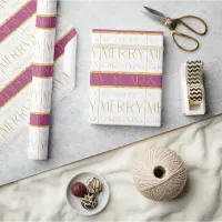 Magenta Gold Christmas Pattern#35 ID1009 Wrapping Paper