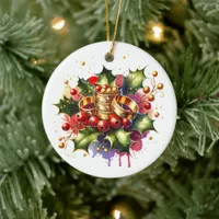 Five Golden Rings | Twelve Days of Christmas Ceramic Ornament