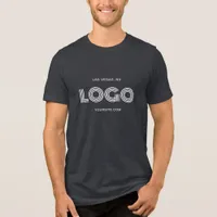 Black and White Modern Rectangular Logo Tri-Blend Shirt