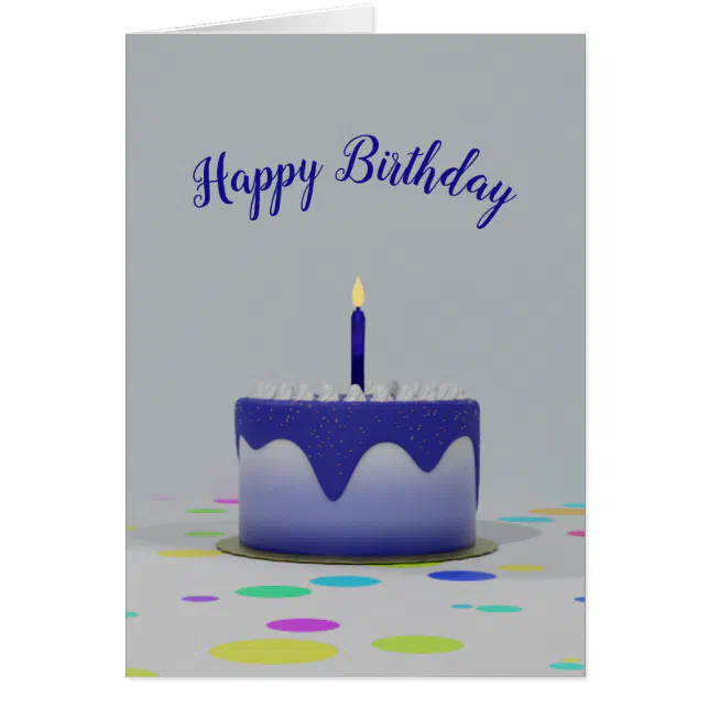 Blue Birthday Cake Card
