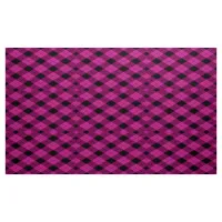 Gingham Check Magenta and Black Pattern Fabric