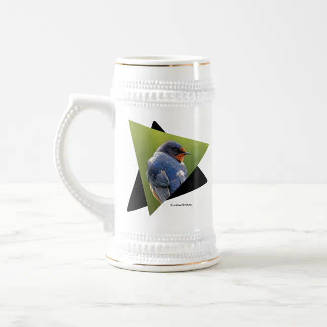 Stunning Barn Swallow on a Branch Beer Stein