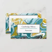 Blue, Black and Gold Marble    Business Card