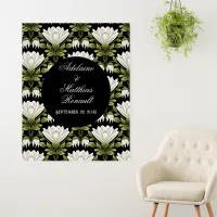 Elegant Black & White Floral Wedding: Calligraphy  Foam Board