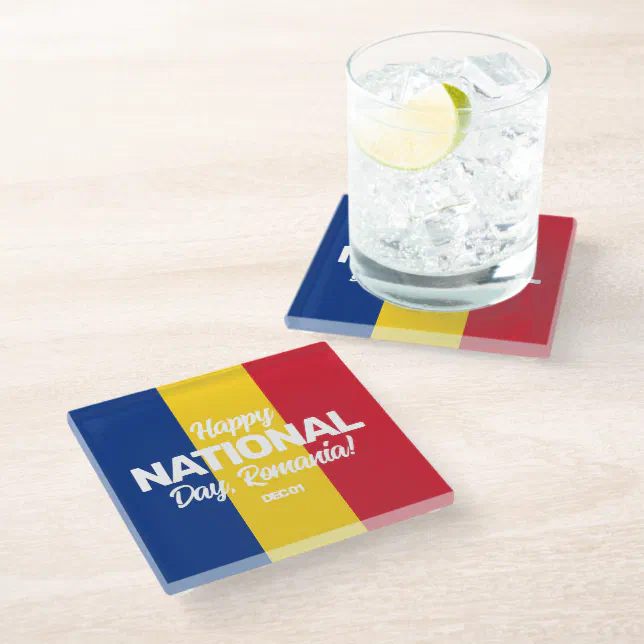 Romania Independence Day Romanian National Flag Glass Coaster