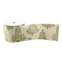 Christmas Hand-Scripted Tree Grosgrain ...