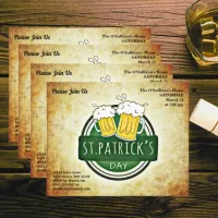 Budget St Patrick's Day Party Irish Brew Vintage Flyer