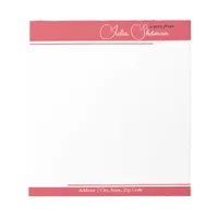 Modern Hibiscus Red Feminine Minimalist Script Notepad