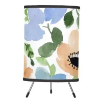 Flowers All Over, Peach, Blue, Green Watercolor Tripod Lamp