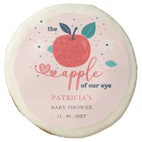 Apple of Our Eye Fall Girl Baby Shower Sugar Cookie