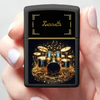 Bold Drum & Guitar Rock-Inspired Zippo Lighter