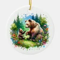 Have a Bear-y Merry Christmas Ceramic Ornament