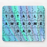 Totally Awesome Dad Puzzle Blue Mouse Pad